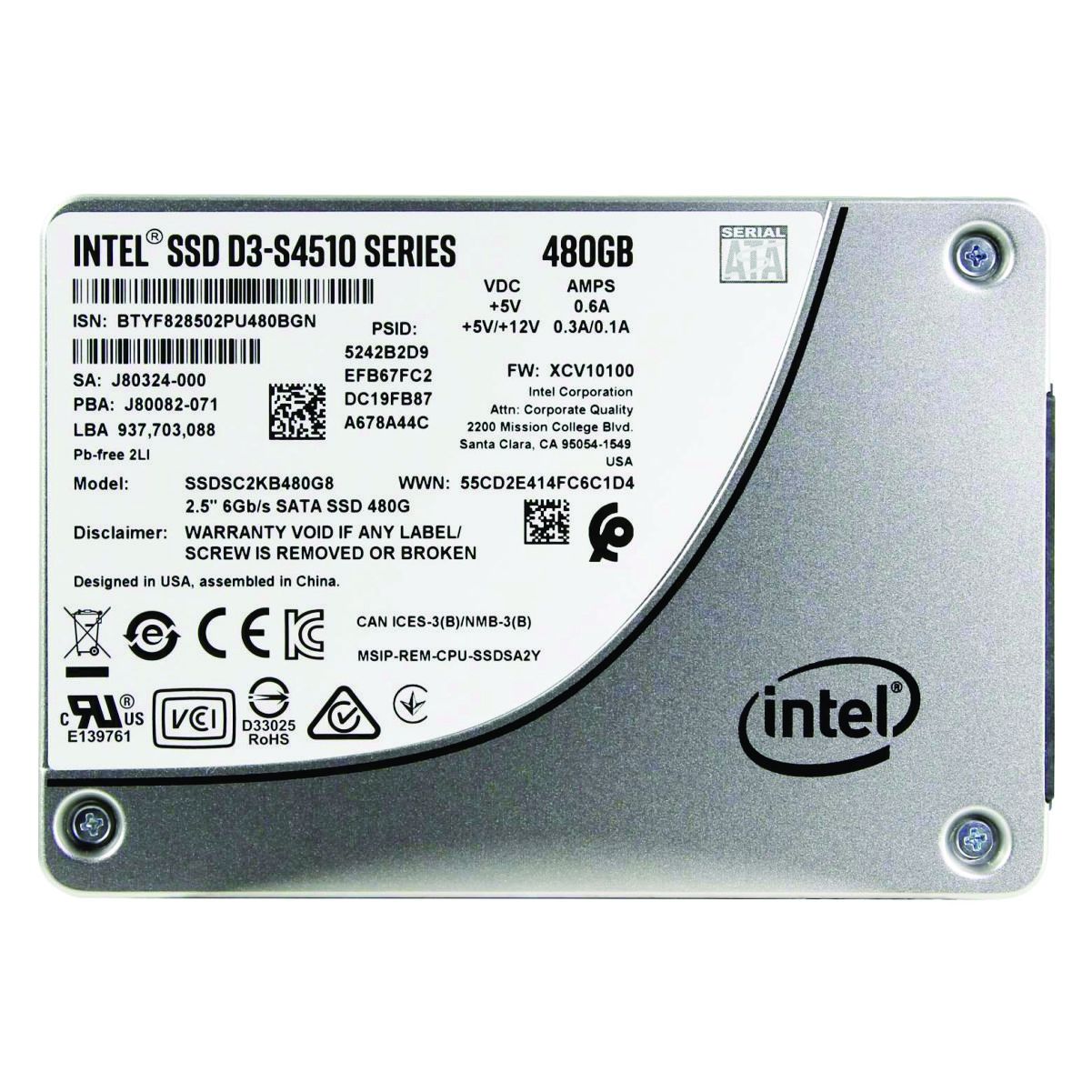 Intel® SSD DC S4510 Series, 480GB