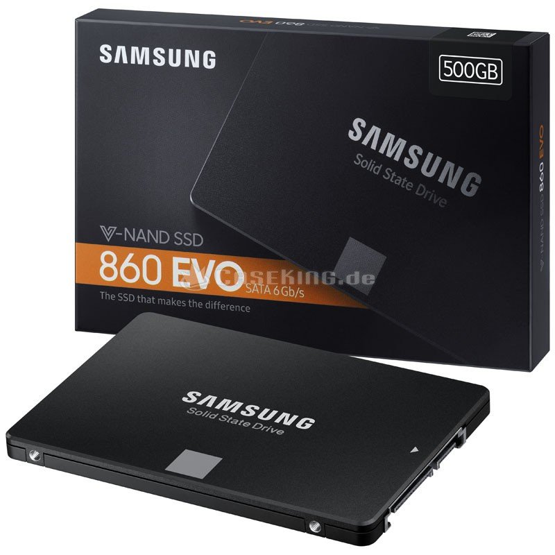 Samsung MZ-76E500BW 860 EVO 500GB SSD, Read Speed up to 550 MB/s, Write Speed up to 520 MB/s,