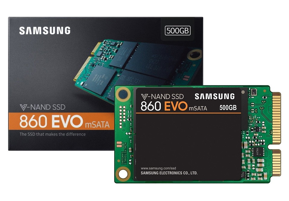 Samsung MZ-M6E500BW 860 EVO 500GB MSATA SSD, Read Speed up to 550 MB/s, Write Speed up to 520 MB/s