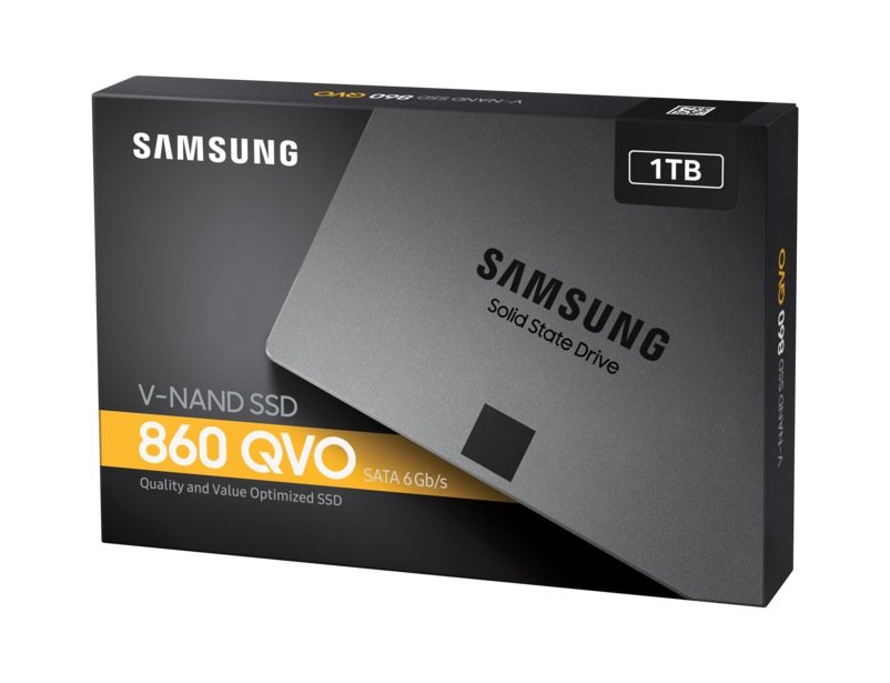Samsung MZ-76Q1T0BW 860 QVO 1 TB SSD, Read Speed up to 550 MB/s, Write Speed up to 520 MB/s,