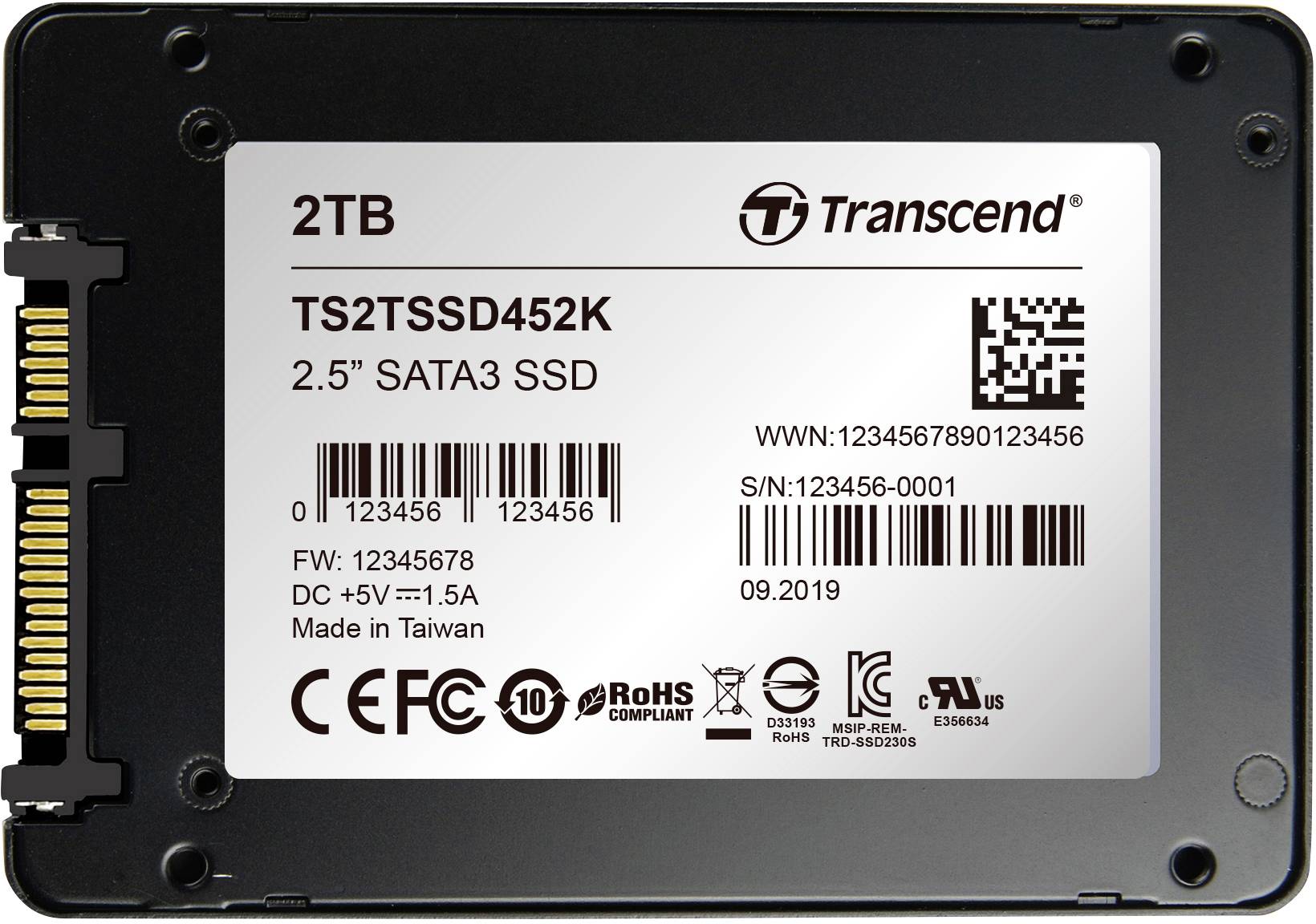 Transcend SSD452K Series 2 TB 2.5″ SATA 6Gb/s High Endurance Solid State Drive